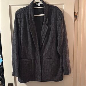 Classic Gray Knit Women's Blazer